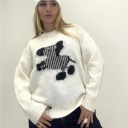 maglione girocollo in viscosa zebra